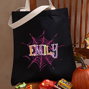 Spider Webs Personalized Halloween Treat Bag - 13669