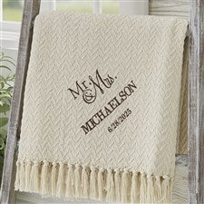 Wedded Pair Wedding  Anniversary Personalized Afghan - 13803