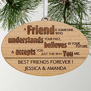 Forever Friend Personalized Ornament- Natural Alderwood - 13874