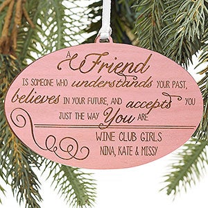 Forever Friend Pink Wood Ornament - 13874-P