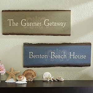 Our Family Getaway Personalized Basswood Plank Sign - 13954