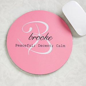 Name Meaning Personalized Round Mouse Pad - 13984