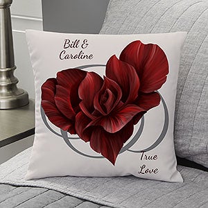 14quot; Personalized Pillow - Blooming Heart - 14142-S