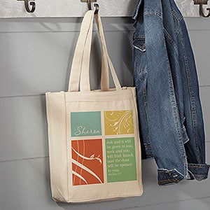 Inspirational Faith Personalized Canvas Tote Bag- 14 x 10 - 14160