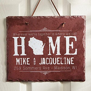 quot;Statequot; Of Love Personalized Slate Plaque - 14170