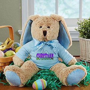 Personalized Plush Easter Bunny - Blue - Ears To You - 14181-B