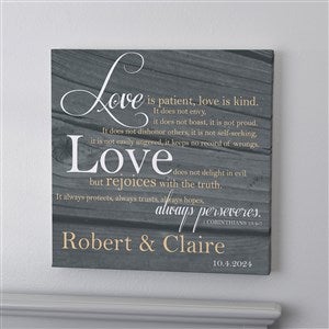 Love Is Patient 12x12 Personalized Canvas Print - 14290-S