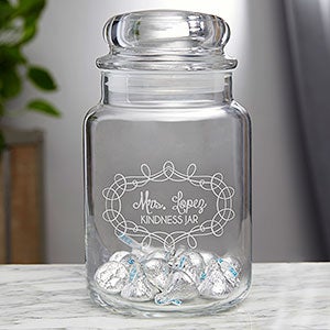 Personalized Large Glass Candy Jar With Lid Office 