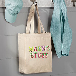 Alphabet Animals Personalized Small Canvas Tote Bag - 14346