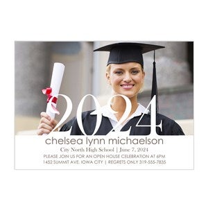 Personalized Photo Graduation Party Invitations - Proud Graduate - Horizontal - 14353-H