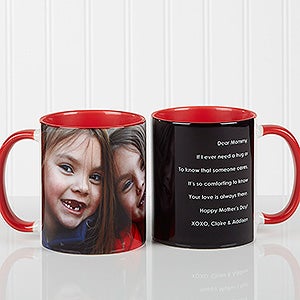 Red Personalized Coffee Mugs - Photo Sentiments For Her - 14383-R