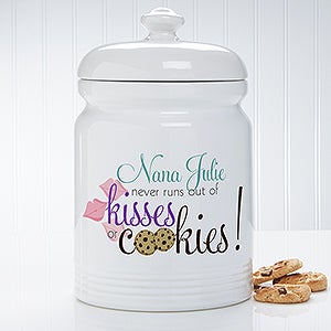 Kisses and Cookies Personalized Cookie Jar - 14493