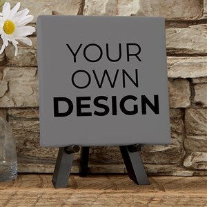 Design Your Own Custom Tabletop Canvas Print 5.5quot; x 5.5quot; - Grey - 14587-G