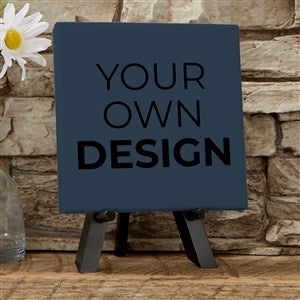 Design Your Own Custom Tabletop Canvas Print 5.5quot; x 5.5quot; - Navy Blue - 14587-NB