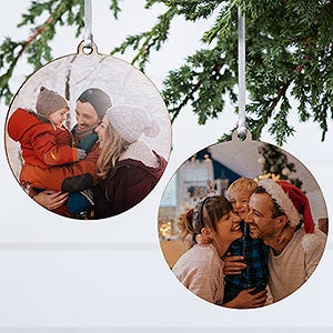 Picture Perfect Personalized Photo Ornament- 3.75 Wood - 2 Sided - 14590-2W