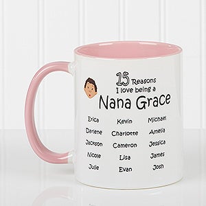 Personalized Pink Grandparent Coffee Mugs - So Many Reasons - 14621-P