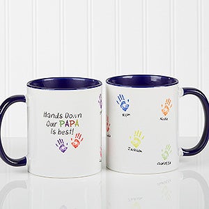 Hands Down Personalized Coffee Mug 11 oz.- Blue - 14622-BL