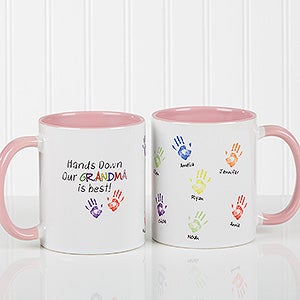 Hands Down Personalized Coffee Mug 11 oz.- Pink - 14622-P