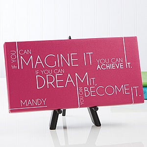 Inspiring Messages Personalized Canvas Print- 5½ x 11 - 14669