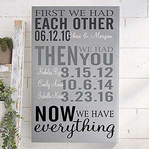 First We Had Each Other 16x24 Personalized Canvas Print - 14681-M