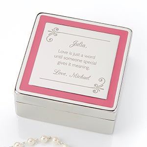 Passionately Pink Personalized Jewelry Box - 14830