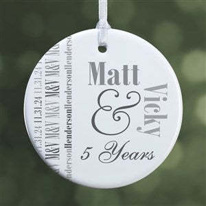 Anniversary Memories Personalized Ornament- 2.85 Glossy - 1 Sided - 14983-1