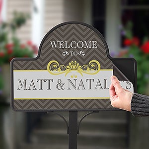 Classic Chevron Personalized Magnetic Garden Sign - 15063-M