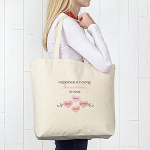 What Is Happiness? Personalized Large Canvas Tote Bag