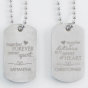 His  Hers Engraved Dog Tag Set Of Two - 15195