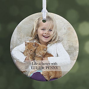 Personalized Pet Christmas Ornament - 1-Sided Pet Photo - 15249-1