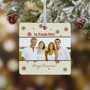 Photo Memories Snowflake Personalized Square Ornament - 1 Sided Metal - 15253-1M