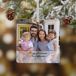 Photo Sentiments Personalized Square Ornament- 2.75 Metal - 1 Sided - 15254-1M