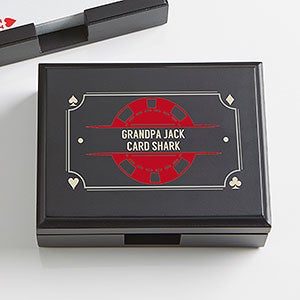 Poker Night Personalized Wood Playing Card Box - 15297