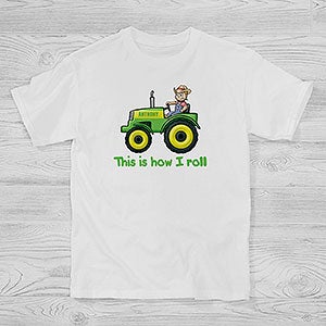 Personalized Farm Tractor Kids T-Shirt - 15414-YCT