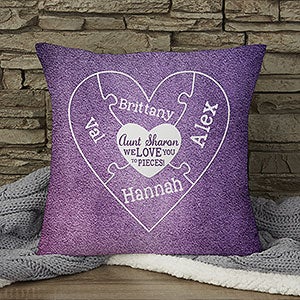 Personalized Hearth Throw Pillow - We Love You To Pieces - 14quot; - 15581-S