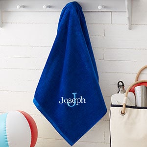 Personalized 35x60 Beach Towel - Embroidered Name - 15598