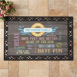 Summer Rules Personalized Doormat- 20x35 - 15735-M