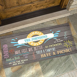 Summer Rules Personalized Oversized Doormat- 24x48 - 15735-O