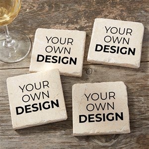 Design Your Own Personalized Tumbled Stone Coaster Set - 15755