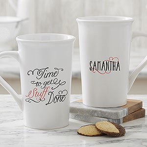 Daily Cup of Inspiration Personalized Latte Mug 16 oz.- White - 15783-U