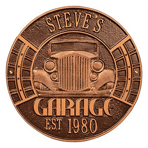 Personalized Aluminum Garage Plaque - Antique Copper - 15807D-AC