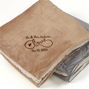 Warmhearted Wedding Embroidered Sherpa Blanket - 60x72 - 15815-L