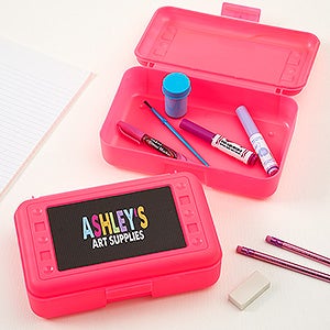 Pink Personalized Pencil Box - Add Any Name - 15816-P