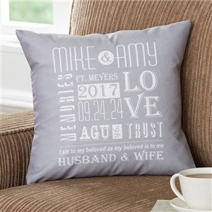 Romantic Personalized 14quot; Throw Pillow - Our Life Together - 15829-S