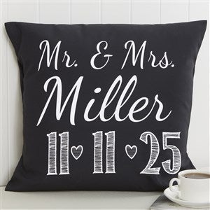 Our Wedding Date Personalized 18 Velvet Throw Pillow - 15843-LV