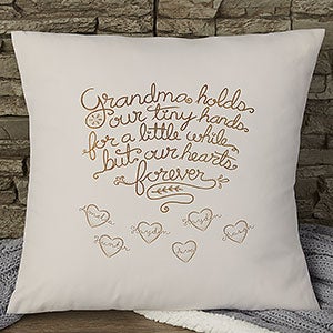 Grandchildren Fill Our Hearts 18-inch Velvet Throw Pillow Personalized - 15854-LV