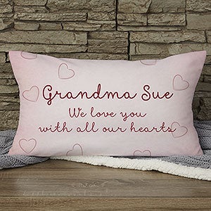 Grandchildren Fill Our Hearts Personalized Lumbar Throw Pillow - 15854-LB