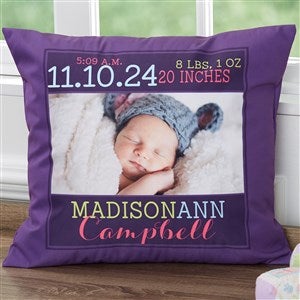 Darling Baby Girl Personalized 18 Keepsake Pillow - 15855-L