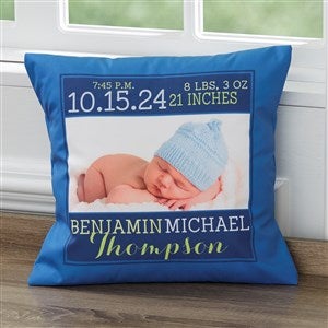 Personalized Keepsake Baby Boy Pillow - Darling Baby Boy - 14quot; - 15856-S