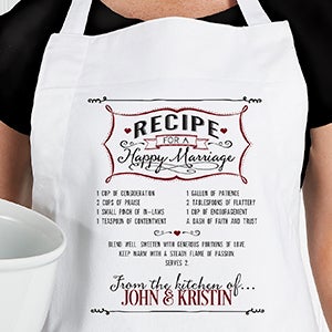 Recipe for a Happy Marriage Personalized Apron - 15873-A